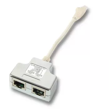 EFB Elektronik K5123.015 T-Adapter, Cat.5e 10/100BaseT/ISDN, RJ45 į 2x RJ45, 0,15 m, sidabrinis/baltas