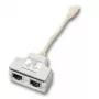 EFB Elektronik K5123.015 T-Adapter, Cat.5e 10/100BaseT/ISDN, RJ45 į 2x RJ45, 0,15 m, sidabrinis/baltas