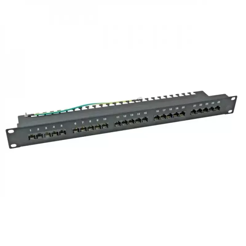 Pataisų skydelis EFB Elektronik 37588.1, 1U, 25 prievadų, Cat3, RJ45, baltas