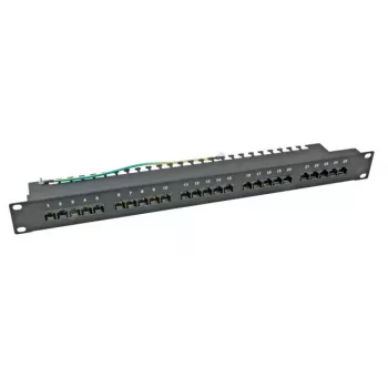 Patch panel EFB Elektronik 37595SW.2, 1U, 25 prievadų, RJ-45, Cat3, U/UTP, juoda