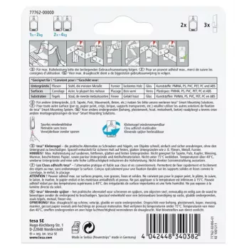 Universalus vidinis kabliukas Tesa 77762-00000-01 — baltas, pakuotė po 2 vnt.