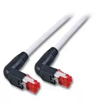 Tinklo kabelis EFB Elektronik RJ45 90°S/STP Cat6 0,5 m pilkas
