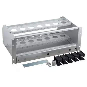 Subrack EFB Elektronik 53711.1 — aliuminio/termoplastinis korpusas, 483×295×178 mm, pilkas