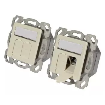 Sieninis RJ-45 lizdas 2x Cat6a EFB Elektronik ET-25130.1V1 baltas