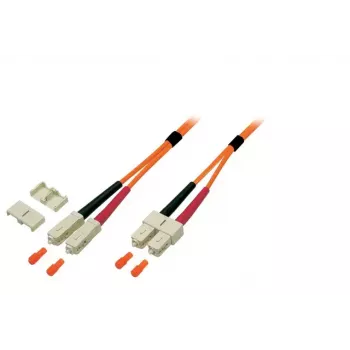 Skaidulinis optinis kabelis EFB Elektronik O6413.25 — OM2 50µm, SC–SC, 25 m, pilnas dupleksas, oranžinis