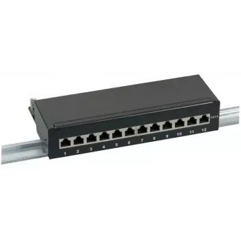 Patch panel EFB Elektronik 37736SW.12, 12x RJ-45, 1U, juodas