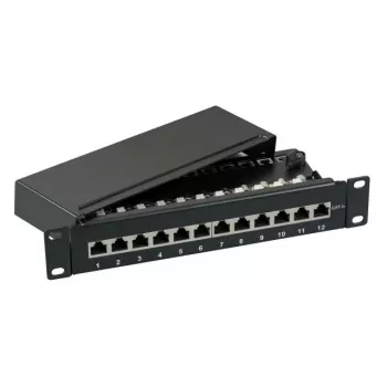 Patch panel EFB Elektronik 37736SW.12, 12x RJ-45, 1U, juodas