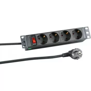 Prailginimo laidas EFB Elektronik EK631DE.11 — 2 m kabelis, 4 AC lizdai, C tipo kištukas, 16 A, vidaus patalpoms, juoda