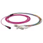 Skaidulinis optinis kabelis EFB Elektronik MTPF12LCOM3-2 2 m OM3 MTP į 12×LC violetinis