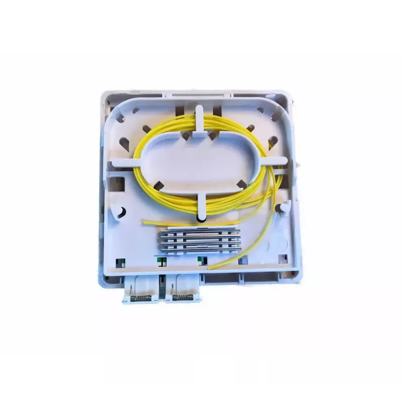 Optinė jungiamoji dėžutė EFB Elektronik FTTH-BOX-IN-6, plastikinis korpusas, 80×80×28 mm, balta