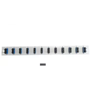 Priekinis skydelis EFB Elektronik SB-FP-12SC-D-V-OM3 — 1U, 12 SC, pilkas, 432×13×43,5 mm
