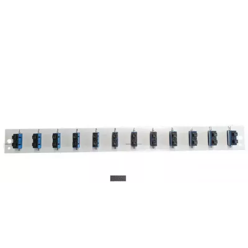 Priekinis skydelis EFB Elektronik SB-FP-12SC-D-V-OM3 — 1U, 12 SC, pilkas, 432×13×43,5 mm