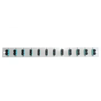 Priekinis skydelis EFB Elektronik SB-FP-12SC-D-V-OM3 — 1U, 12 SC, pilkas, 432×13×43,5 mm