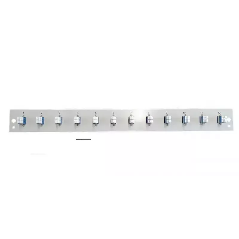 Priekinis skydelis patch panelei EFB Elektronik SB-FP-12SC-S-OM4, 1U montavimui į stelažą, 12 SC OM4, 432×13×43,5 mm, pilka