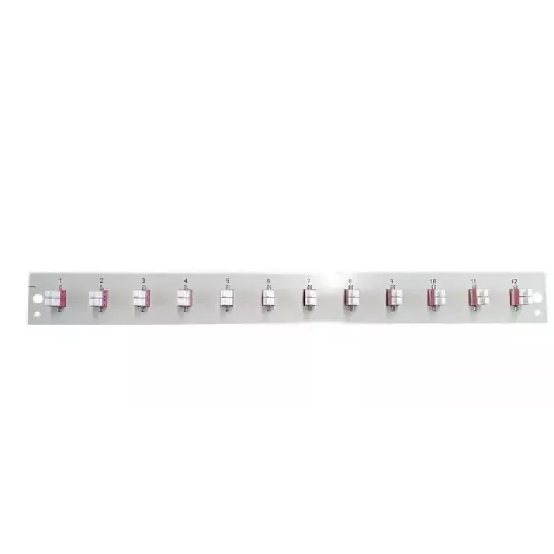 Priekinis skydelis patch panelei EFB Elektronik SB-FP-12SC-S-OM4, 1U montavimui į stelažą, 12 SC OM4, 432×13×43,5 mm, pilka