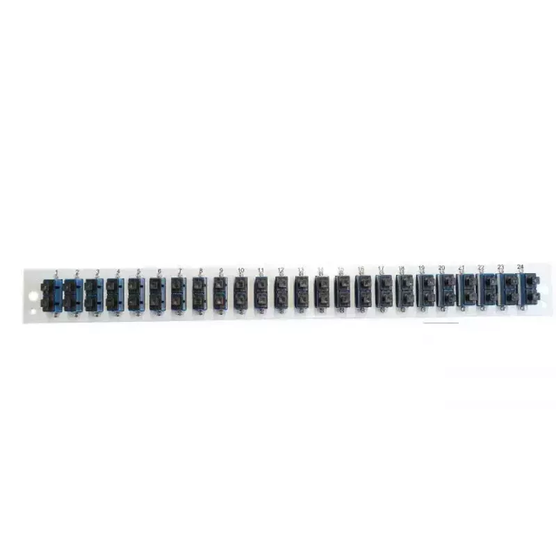 Priekinis skydelis EFB Elektronik SB-FP-24SC-D-V-OM4 — 1U, 19 colių, SC duplex, 24 prievadai, pilka