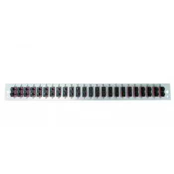 Priekinis skydelis EFB Elektronik SB-FP-24SC-D-V-OM4 — 1U, 19 colių, SC duplex, 24 prievadai, pilka