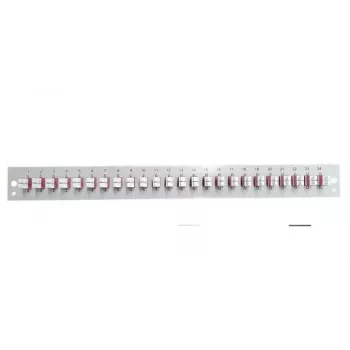 Priekinė panelė aksesuarui EFB Elektronik SB-FP-24SC-S-OM3 — 1U stovas, 24 SC OM3 prievadai, pilka, 432×13×43,5 mm