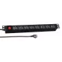 EFB 19 colių 1.5U maitinimo juosta 18x USB su jungikliu, juoda (EK631USB.1,5)