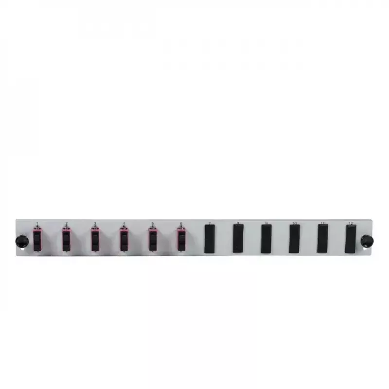 Priekinis skydelis EFB Elektronik SB-FP-6SC-D-V-OM4 — 1U, 432×13×43.5 mm, pilkas