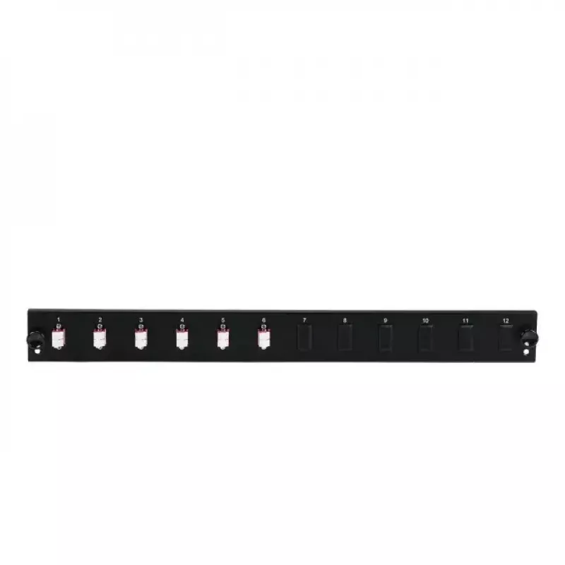 EFB Elektronik SB-FP-6SC-S-OM3 priekinė panelė su 6 LC Duplex jungtimis OM3, pilka, 1U