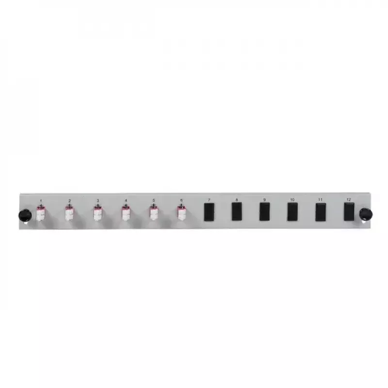 EFB Elektronik SB-FP-6SC-S-OM3 priekinė panelė su 6 LC Duplex jungtimis OM3, pilka, 1U