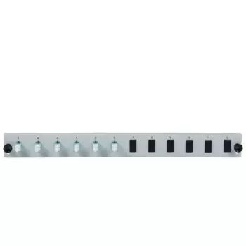 EFB Elektronik SB-FP-6SC-S-OM3 priekinė panelė su 6 LC Duplex jungtimis OM3, pilka, 1U