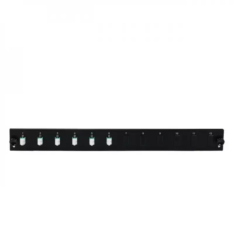 EFB Elektronik SB-FP-S-6SC-S-OM3 priekinis skydas su 6 LC Duplex jungtimis OM3, juodas, 1U