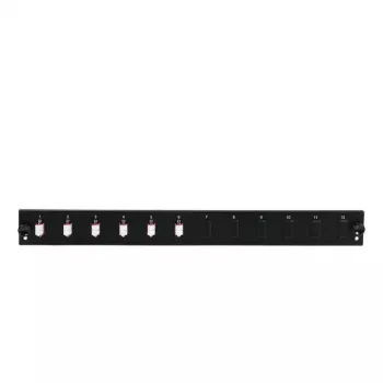 EFB Elektronik SB-FP-S-6SC-S-OS2 priekinis skydelis su 6 LC Duplex jungtimis OS2, juodas, 1U