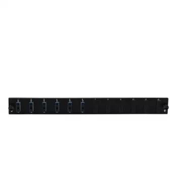 Priekinis skydelis EFB Elektronik SB-FP-S-6SC-D-V-OS2 — 1U, 6×SC duplex, juodas, 432×13×43,5 mm
