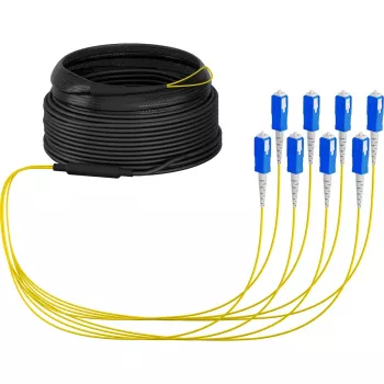 Skiemeninis šviesolaidinis kabelis EFB Elektronik O8321S10OS2 8x SC OS2 10 m Juoda Mėlyna Geltona