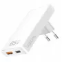 Sieninis USB adapteris LOGILINK PA0368 — 1×USB-A, 1×USB-C, 65W, baltas