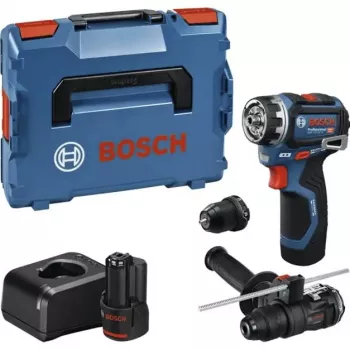 Bosch GSR 12V-32 FC akumuliatorinis gręžtuvas/suktuvas komplektas L-BOXX dėkle