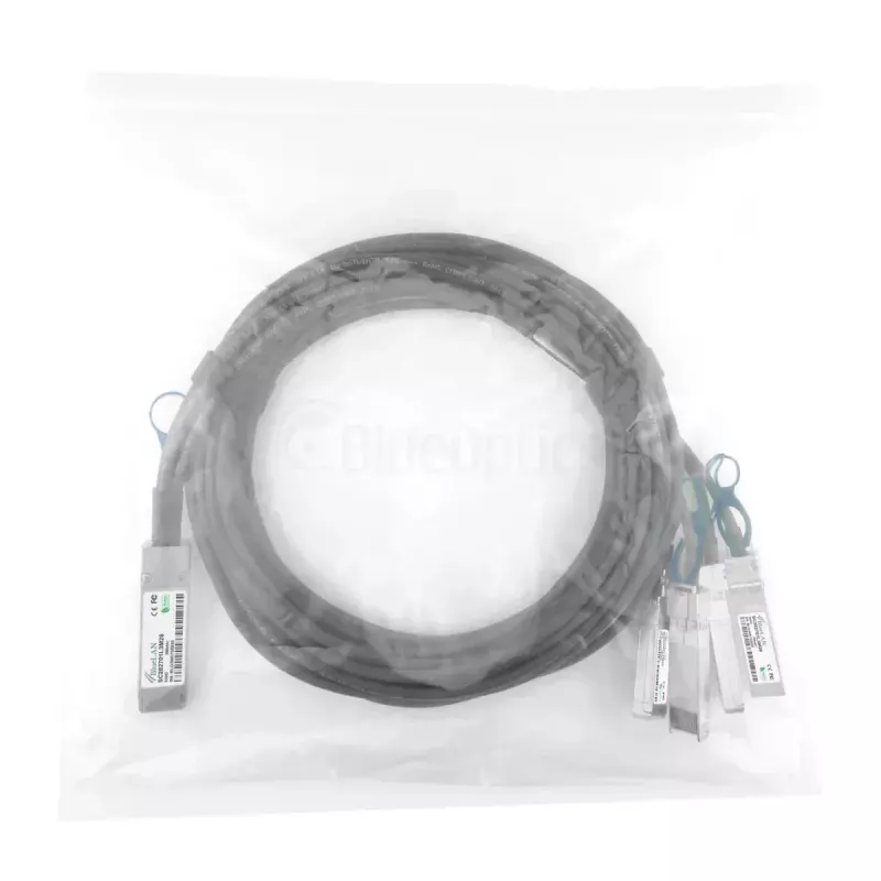 Tinklo kabelis BlueOptics 100G2X25GPD2M-LEG-BL QSFP 4xSFP28 InfiniBand 2m Juodas