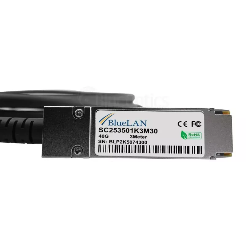 InfiniBand / šviesolaidinis kabelis BlueOptics CPAC-TR-40SPLIT-QSFP-3M-BL 3m QSFP 4xSFP+ Kištukas/Kištukas