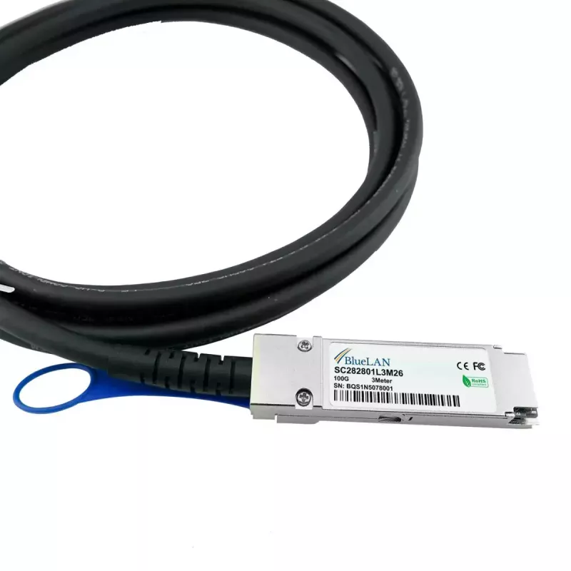BlueOptics 100G-DACP-QSFP1M-BL InfiniBand šviesolaidinis kabelis 1 m QSFP28 juodas