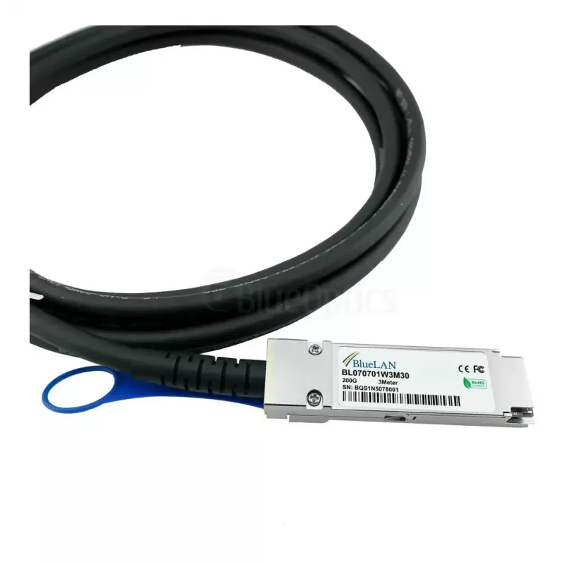 DAC kabelis BlueOptics QSFP-200G-C3M-BL 3m QSFP56 juodas