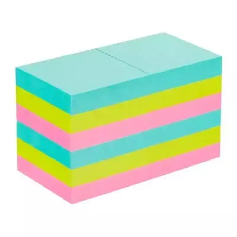 Lipnūs lapeliai Post-It 3M 622-12SS-COS, kvadratiniai 47,6×47,6 mm, 90 lapų, mėlyna/žalia/rožinė