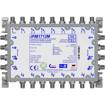 Satelitinis multiswitch JULTEC JRM1712M — 9 įėjimai, 16 išėjimų, 35 dB atskyrimas
