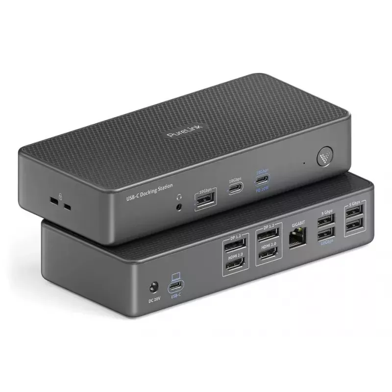 Dokavimo stotelė nešiojamam kompiuteriui PureLink VL-D210DL USB 3.2 Gen 2 Type-C pilka 96W