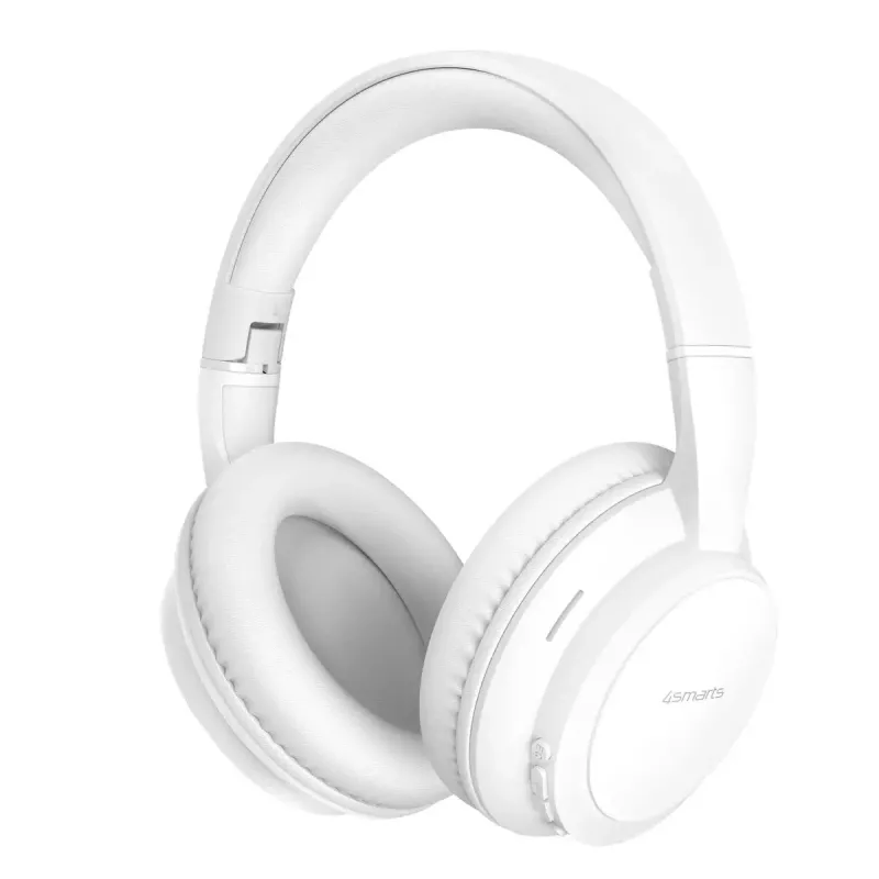 Ausinės 4smarts SkyBuds Wave – laidinės ir belaidės, Bluetooth, USB-C, apgaubiančios, galvos lankas, 20–20000 Hz, 0,3 m laidas, balta