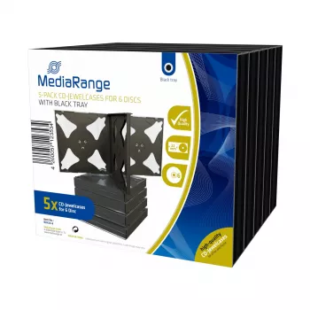 Jewel dėklas MediaRange BOX34-6 6 diskų Juoda