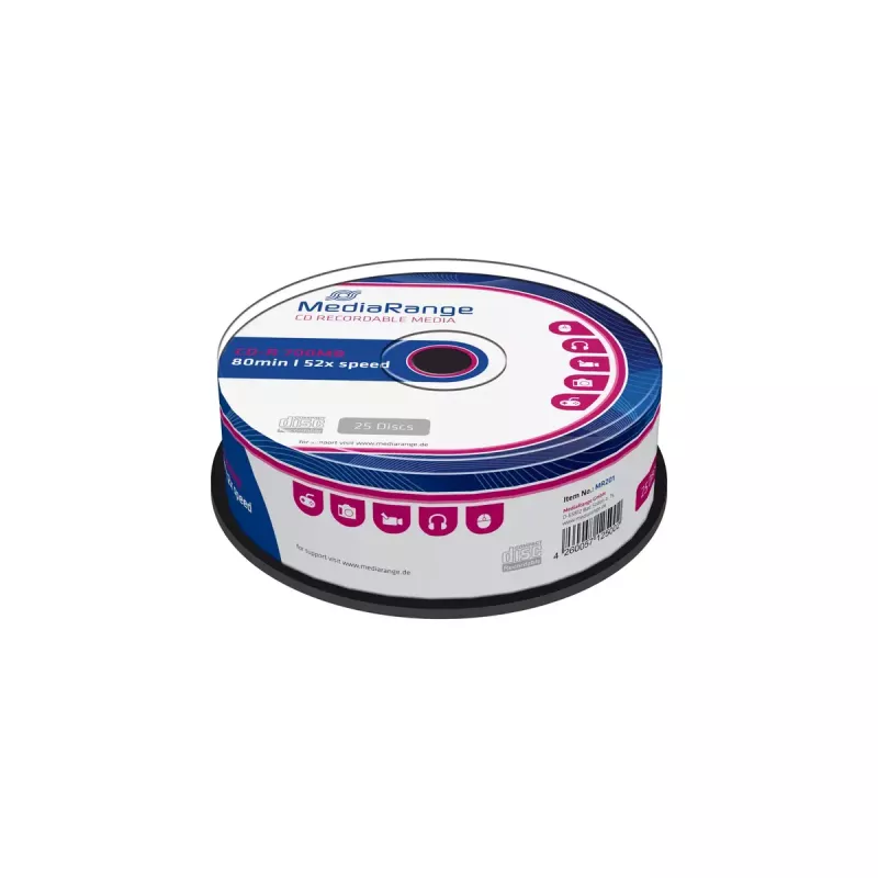 CD-R kompaktiniai diskai MediaRange MR201 700 MB 52x 25 vnt.