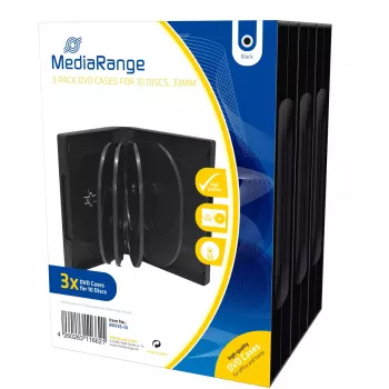 DVD dėklas MediaRange BOX35-10 juodas, talpina 10 diskų