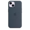 Silicone dėklas Apple iPhone 14 MagSafe Storm Blue