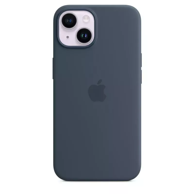 Silicone dėklas Apple iPhone 14 MagSafe Storm Blue