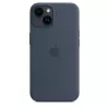 Silicone dėklas Apple iPhone 14 MagSafe Storm Blue