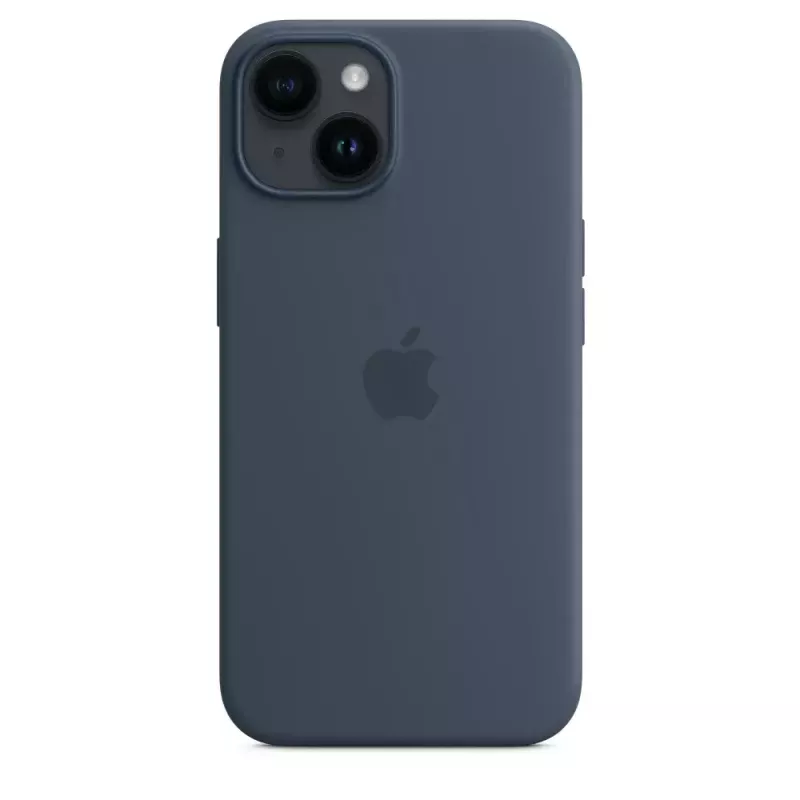 Silicone dėklas Apple iPhone 14 MagSafe Storm Blue
