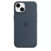 Silicone dėklas Apple iPhone 14 MagSafe Storm Blue