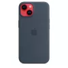 Silicone dėklas Apple iPhone 14 MagSafe Storm Blue